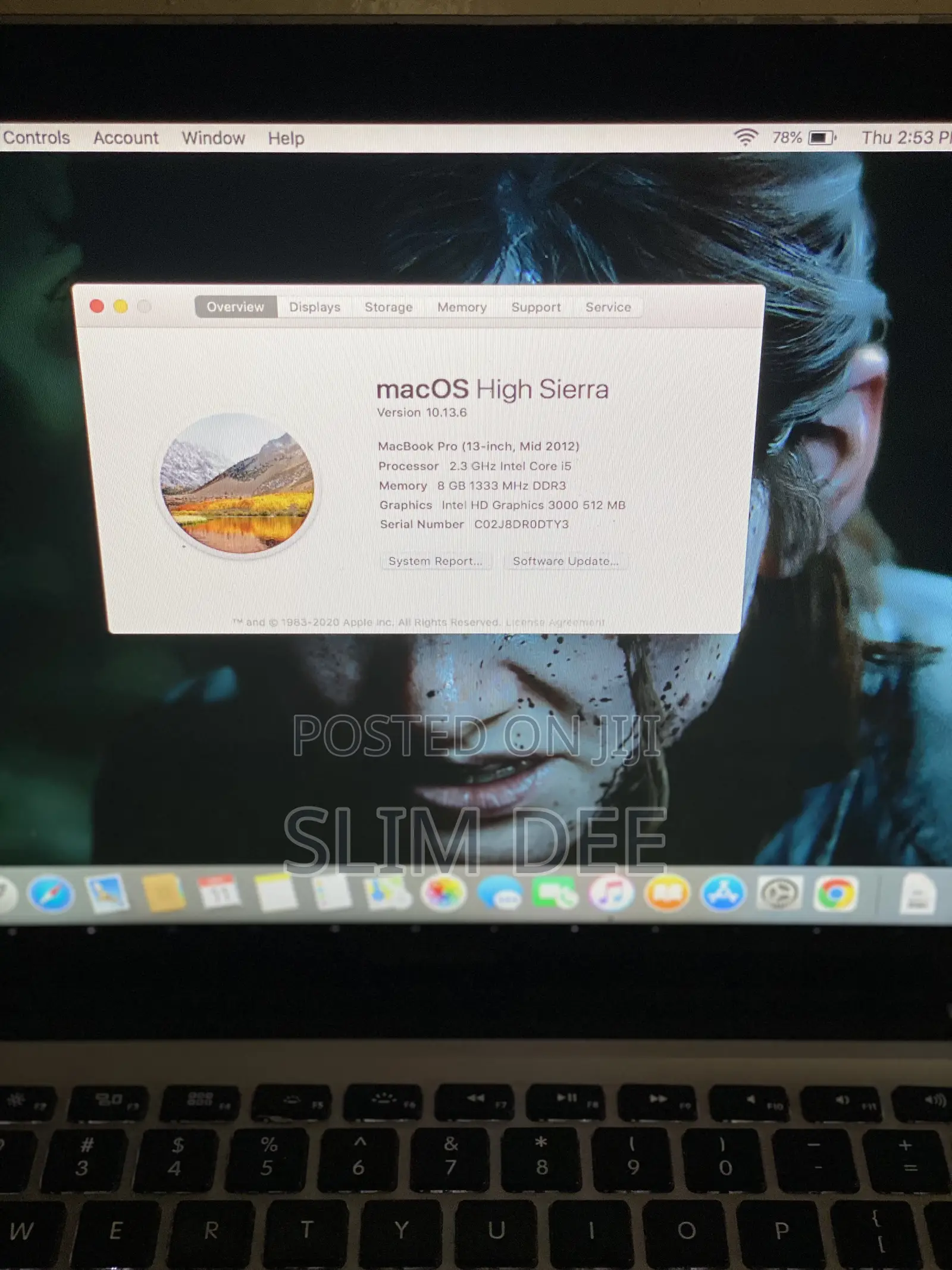 Laptop Apple MacBook 2012 8GB Intel Core 7 HDD 500GB