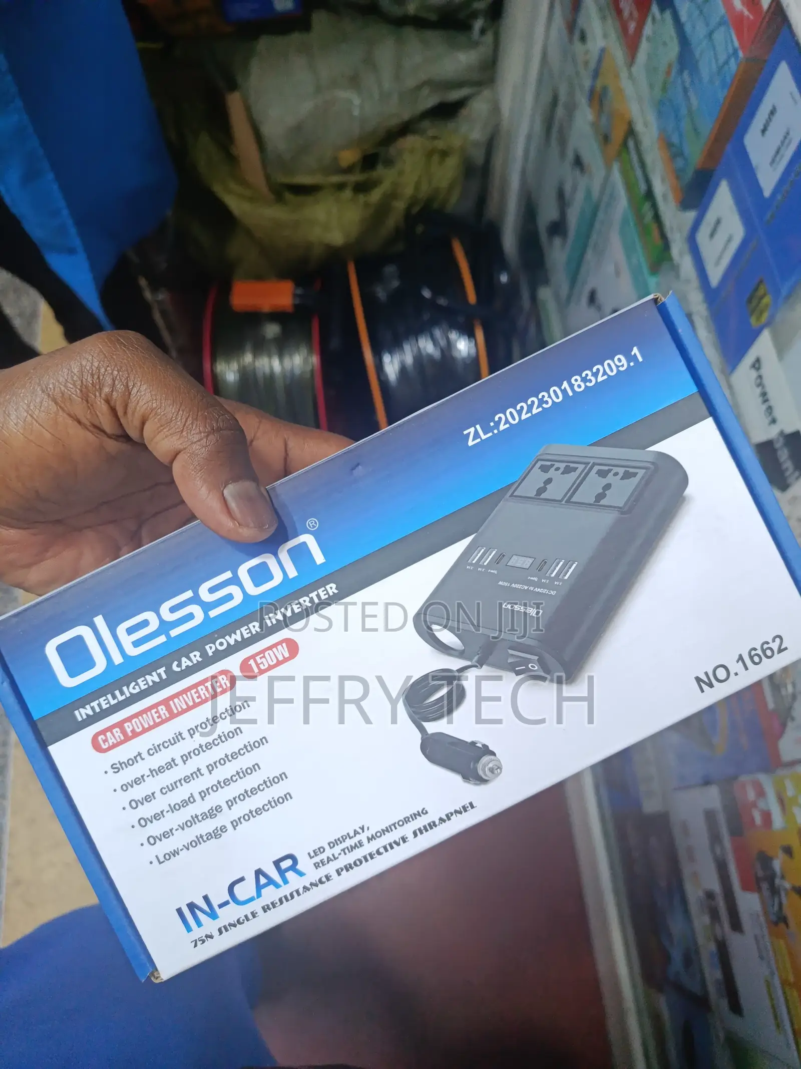 Olesson 1662 Dc 12-24v 150w Car Power Inverter With Cigarette Lighter