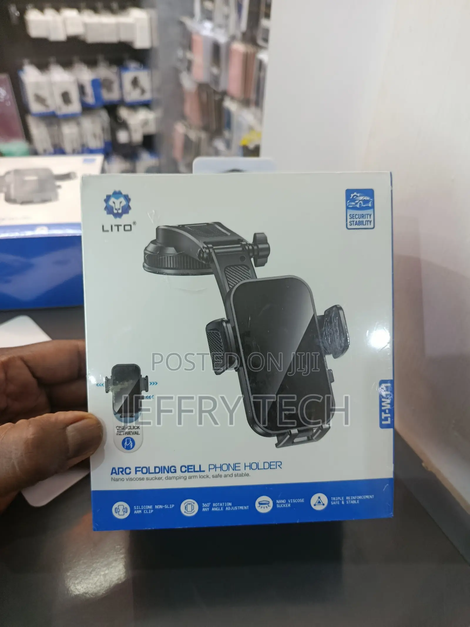 Car Phone Holder//Windscreen Slimline Car Mount Holder With 360 Rotati