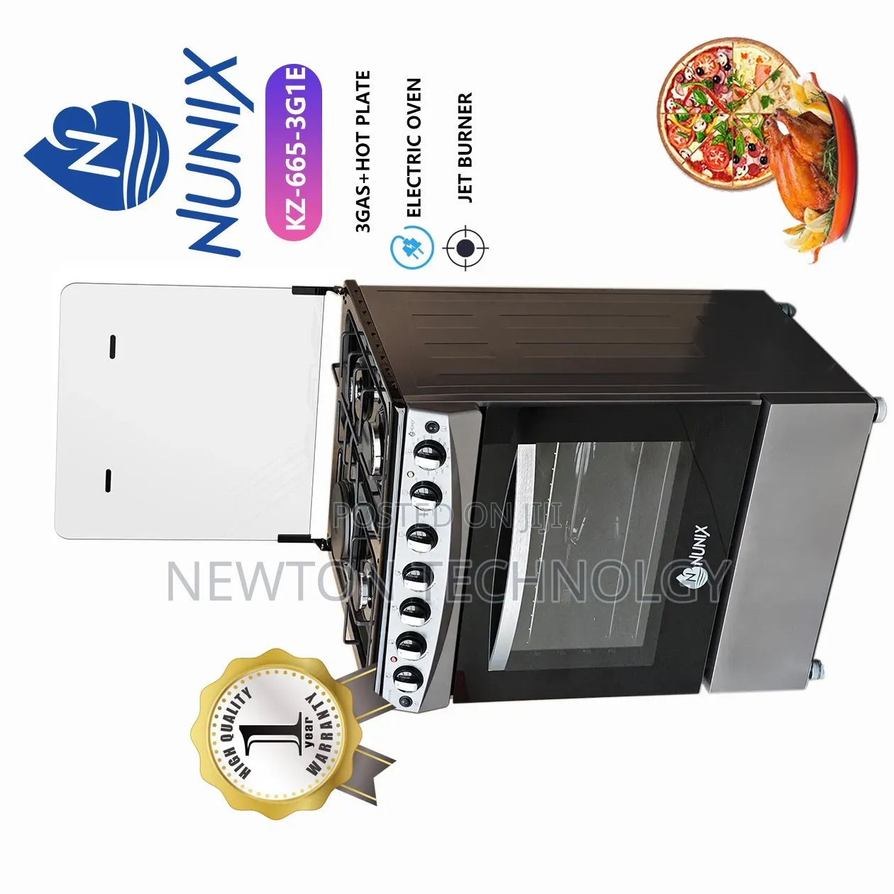 New Model Nunix Big 60×65 3+1 Freestanding Cooker