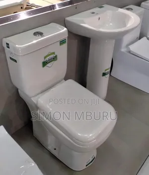 Sawa Ceramic Toilet+Pedestal Basin Set-Brand New,Dual Flush