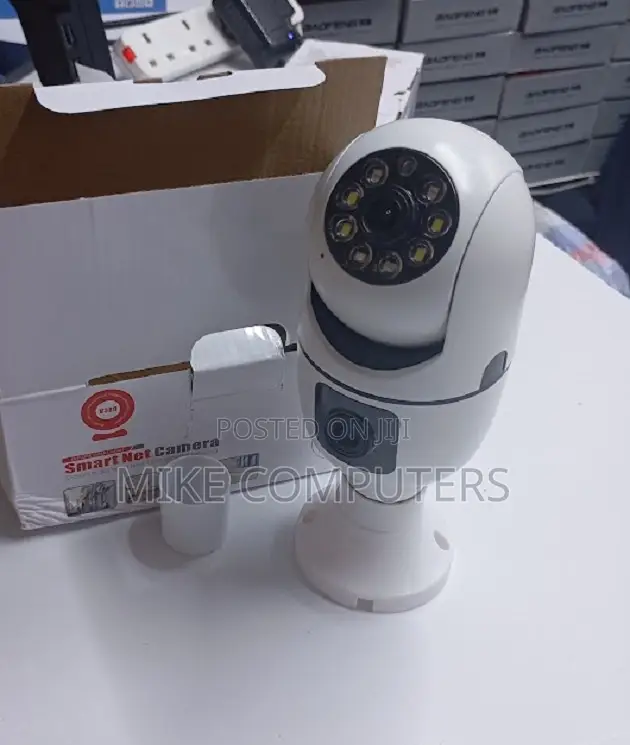 Dual Lens CCTV Bulb Camera Motion Detection Night Vision