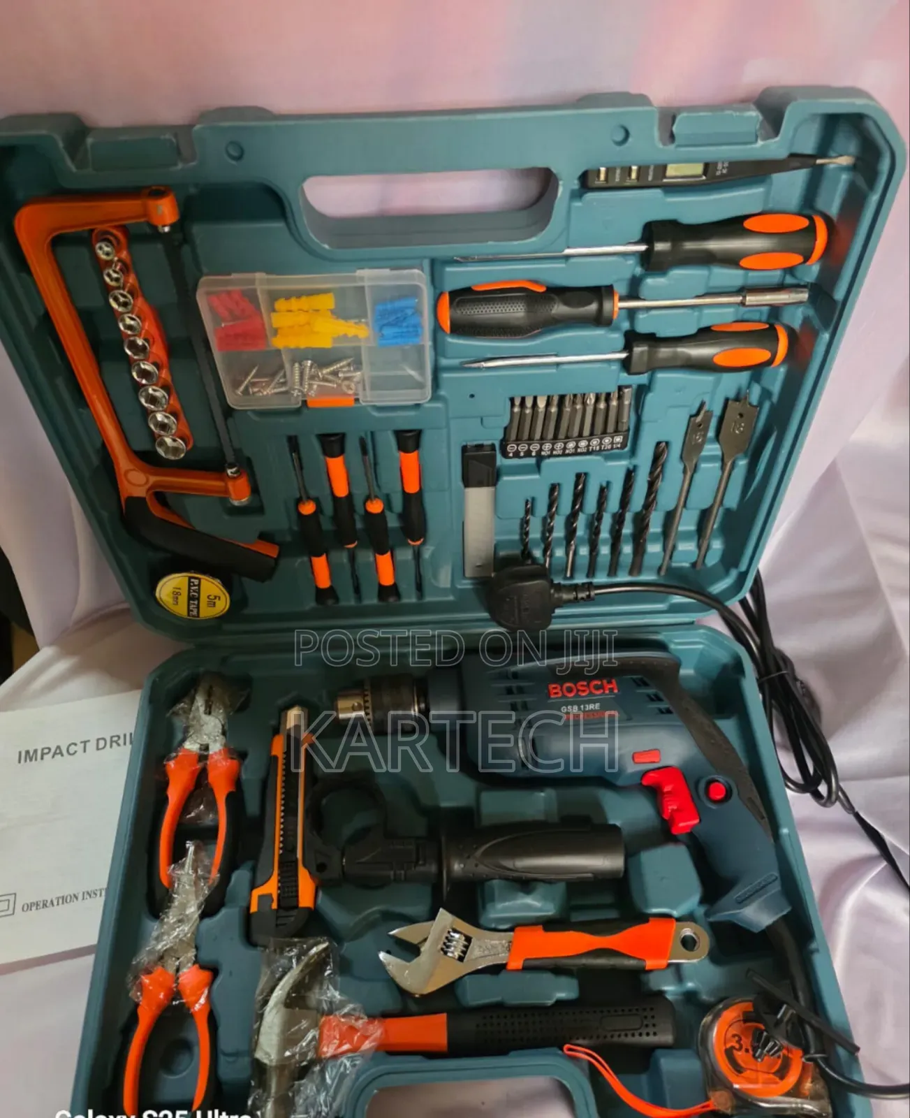 Bosch GSB 13 Re Professional 650w Corded Drill Kit With Hand Tools