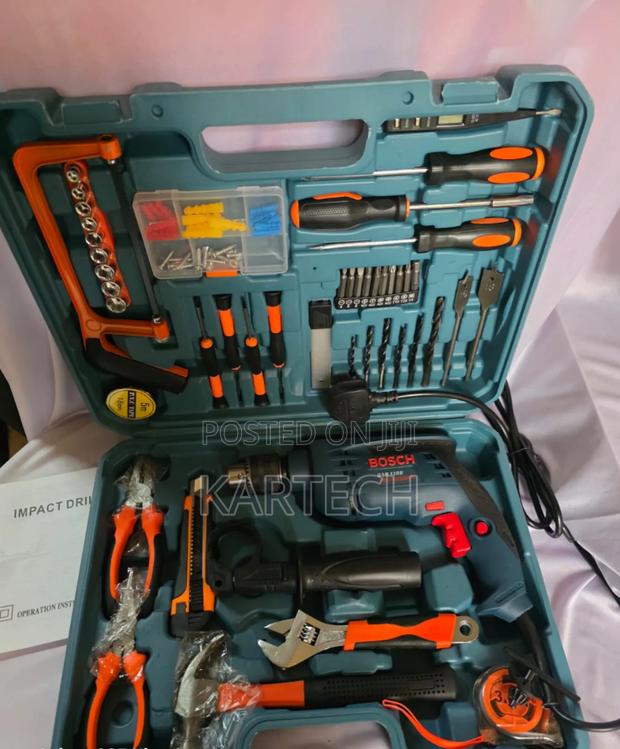 Bosch Professional Electric Hammer Drill Set With Diy Tool Kit