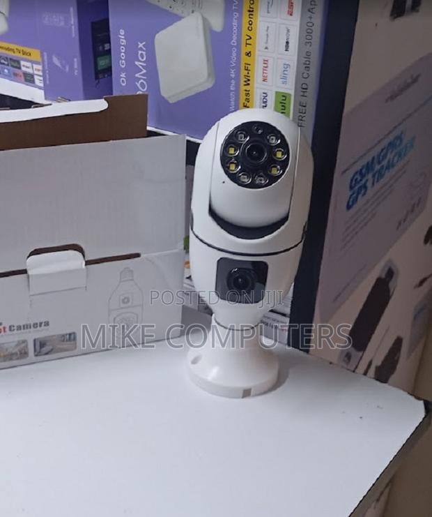 V380 Smart Dual Lens Bulb CCTV Camera With Two-Way Audio