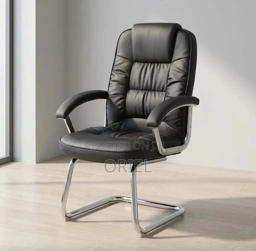 Office Chair : Sled Base Office Leather Chair