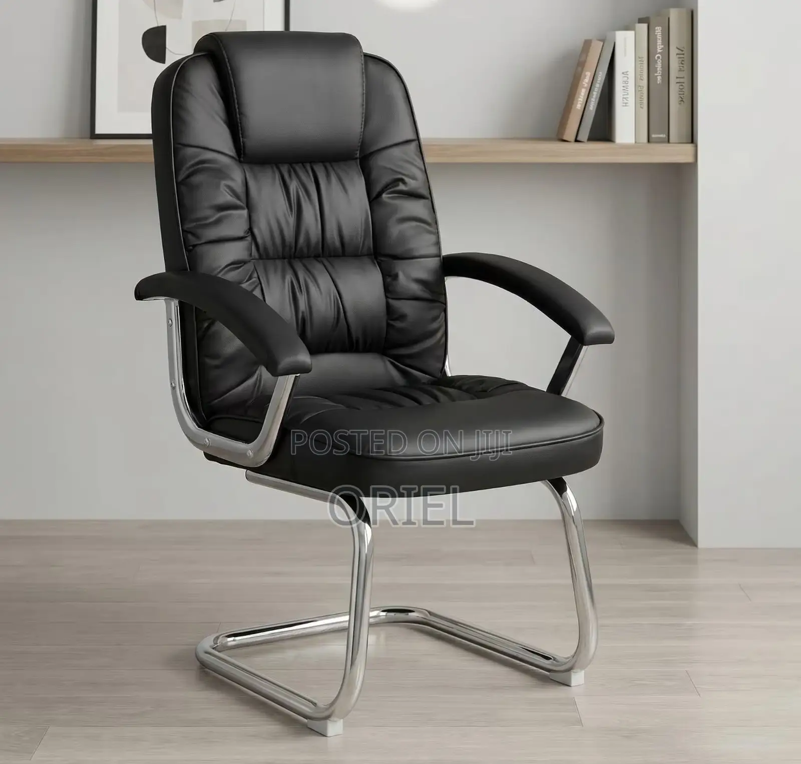 Office Chair : Sled Base Office Leather Chair
