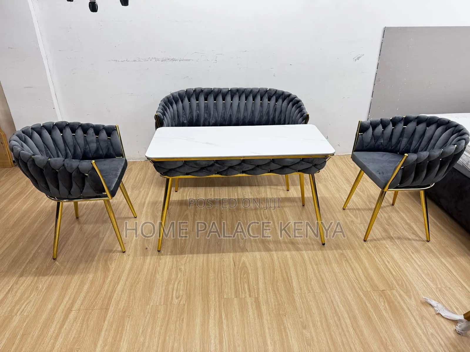 Dining Set: Gray French Dining Lounge Set