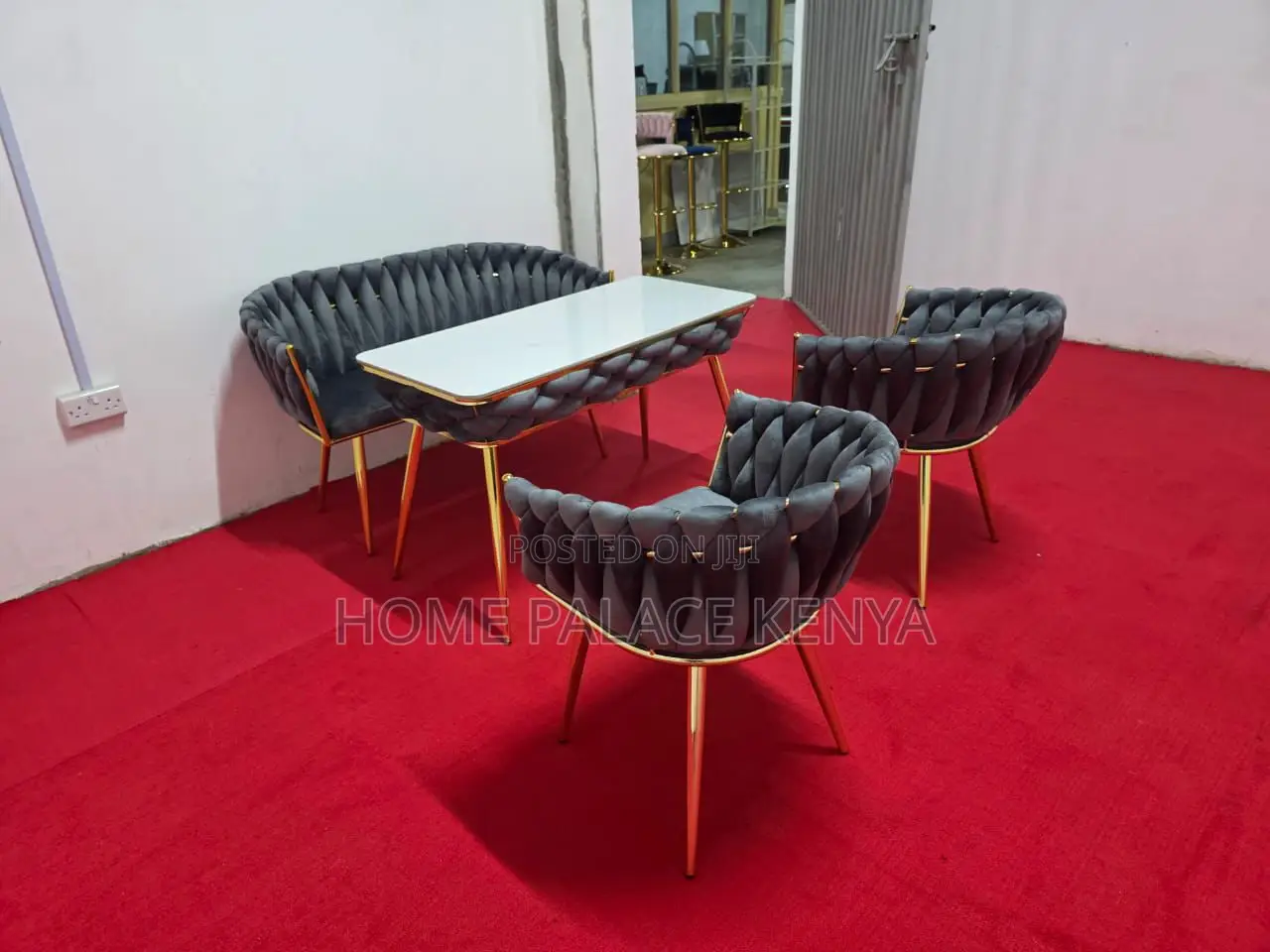 Dining Set: Gray French Dining Lounge Set