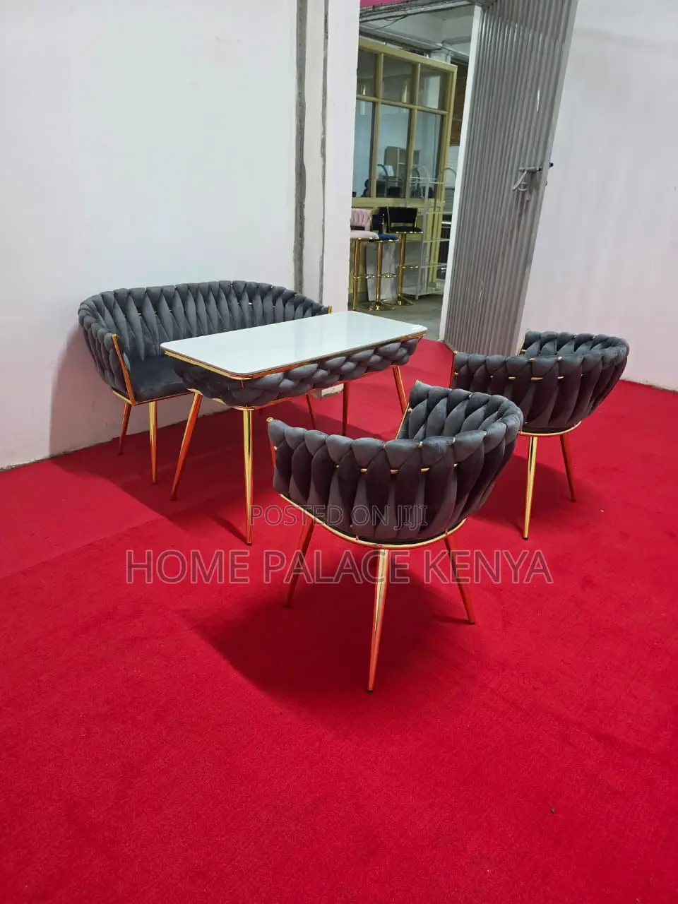 Dining Set: Gray French Dining Lounge Set