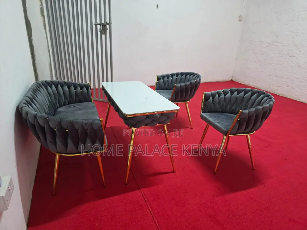 Dining Set: Gray French Dining Lounge Set