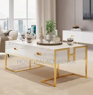 Coffee Table: High Gloss Coffee Table With Rigid Steel Legs