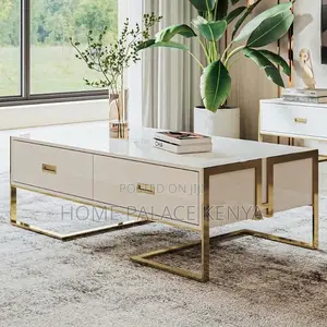Coffee Table: High Gloss Coffee Table With Rigid Steel Legs