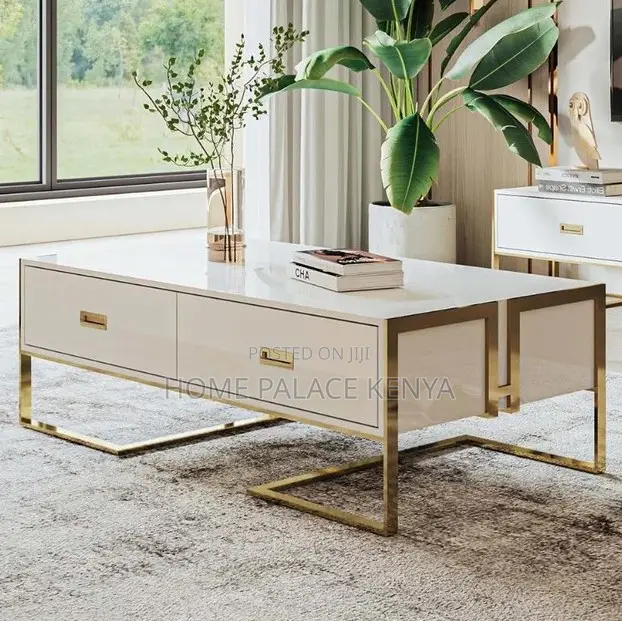 Coffee Table: High Gloss Coffee Table With Rigid Steel Legs
