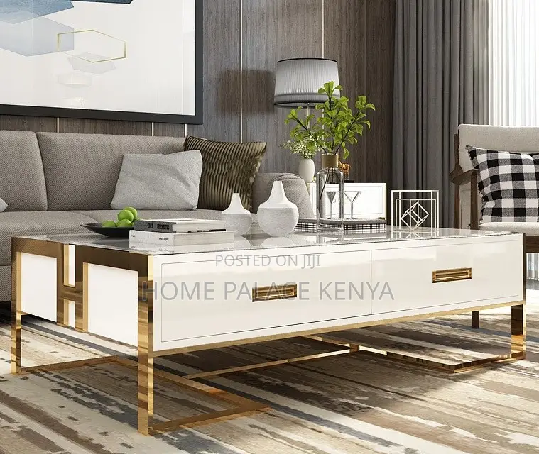 Coffee Table: High Gloss Coffee Table With Rigid Steel Legs