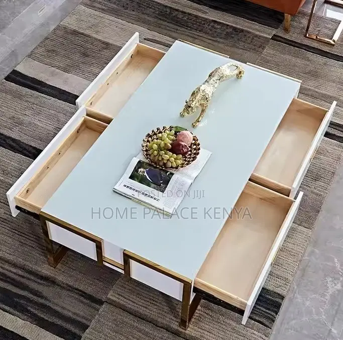 Coffee Table: High Gloss Coffee Table With Rigid Steel Legs