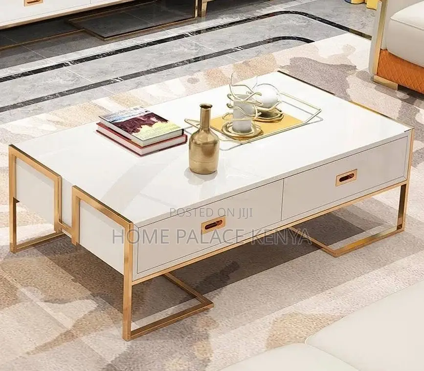 Coffee Table: High Gloss Coffee Table With Rigid Steel Legs