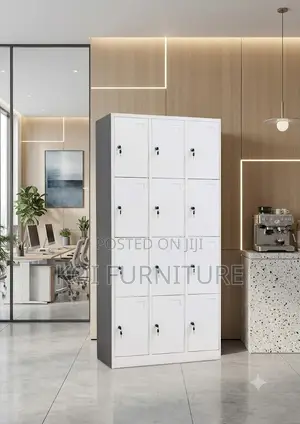 Office Cabinet; 12 Lockers Steel Files Storage Cabinet