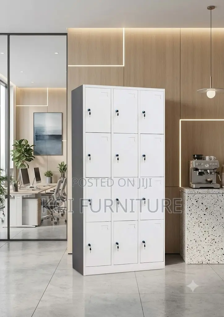 Office Cabinet; 12 Lockers Steel Files Storage Cabinet