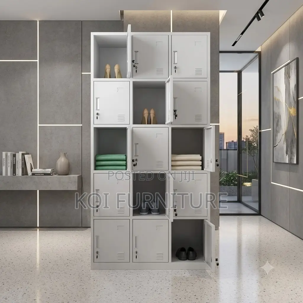Office Cabinet; 12 Lockers Steel Files Storage Cabinet