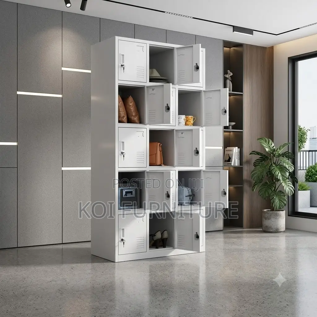 Office Cabinet; 12 Lockers Steel Files Storage Cabinet