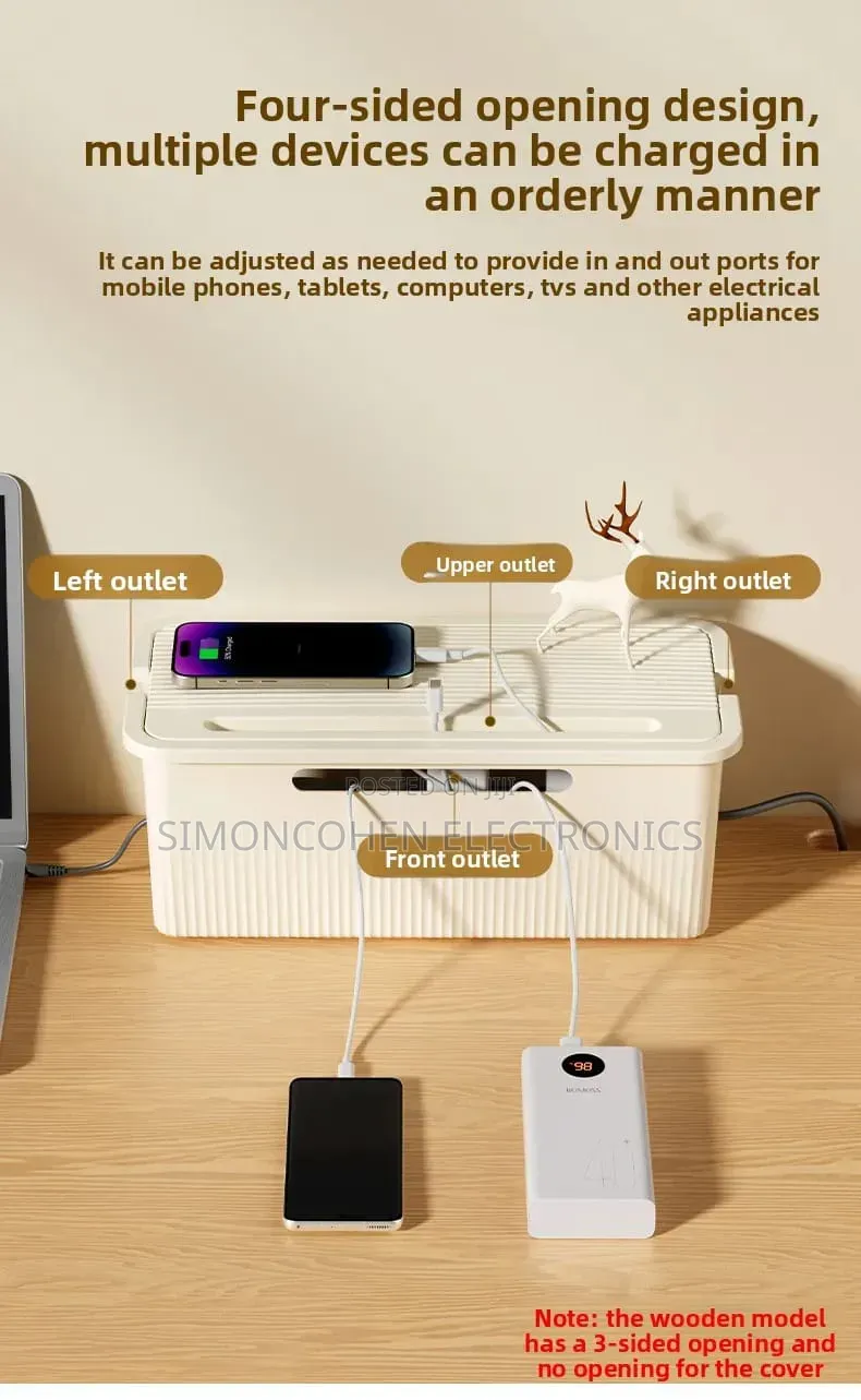 Big Size Cable Storage Box With Four Sided Outlets