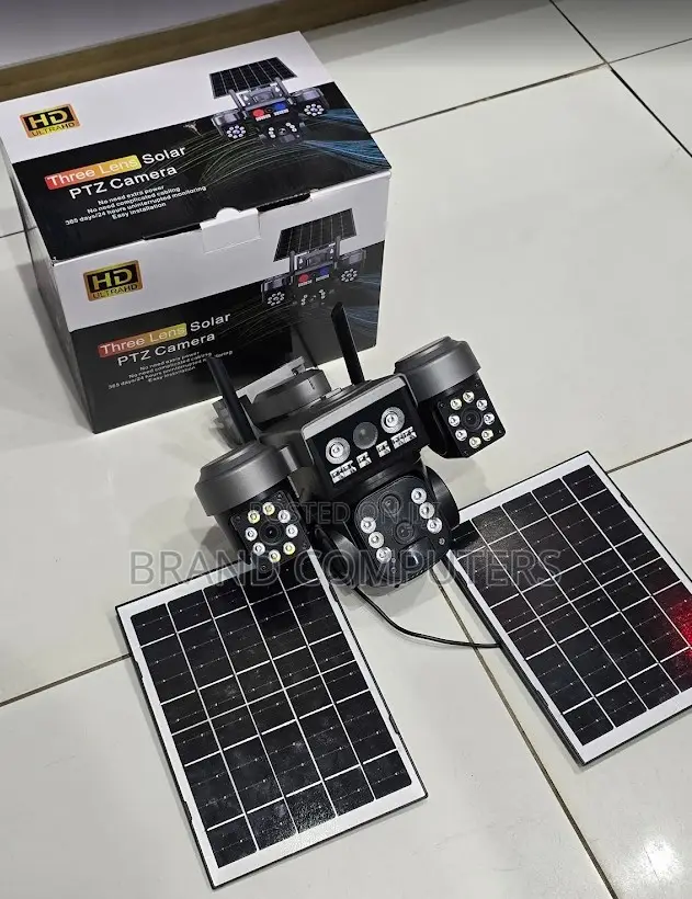 4g 3 Lens Solar CCTV PTZ Outdoor Camera With Dual Panels
