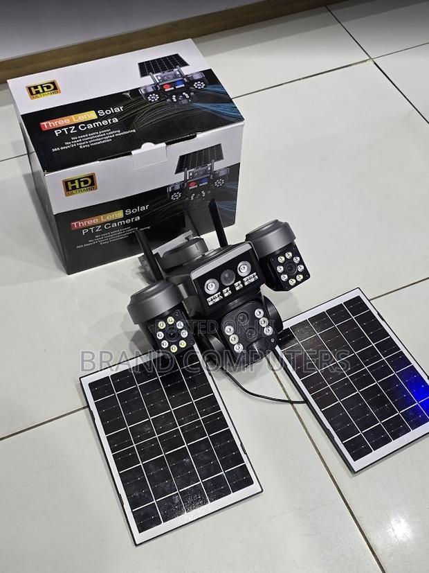 Dual Panels 4g Sim Triple Lens PTZ Solar Powered Security Camera