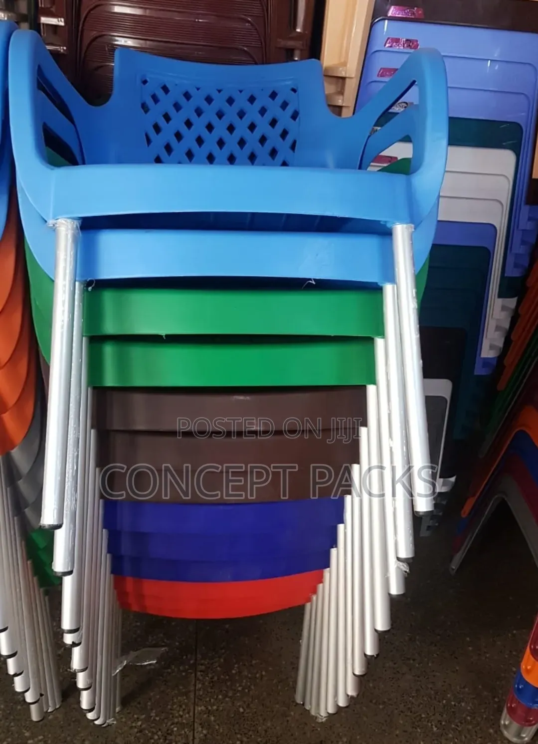 Complast Strong Plastic Arm Chairs.