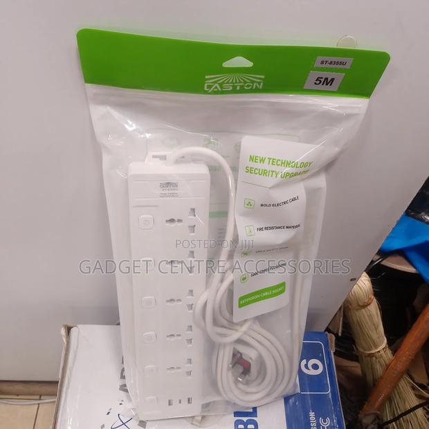 New Caston 5 Way Extension 5 M Cord,2 Usb Ports,1 Type C