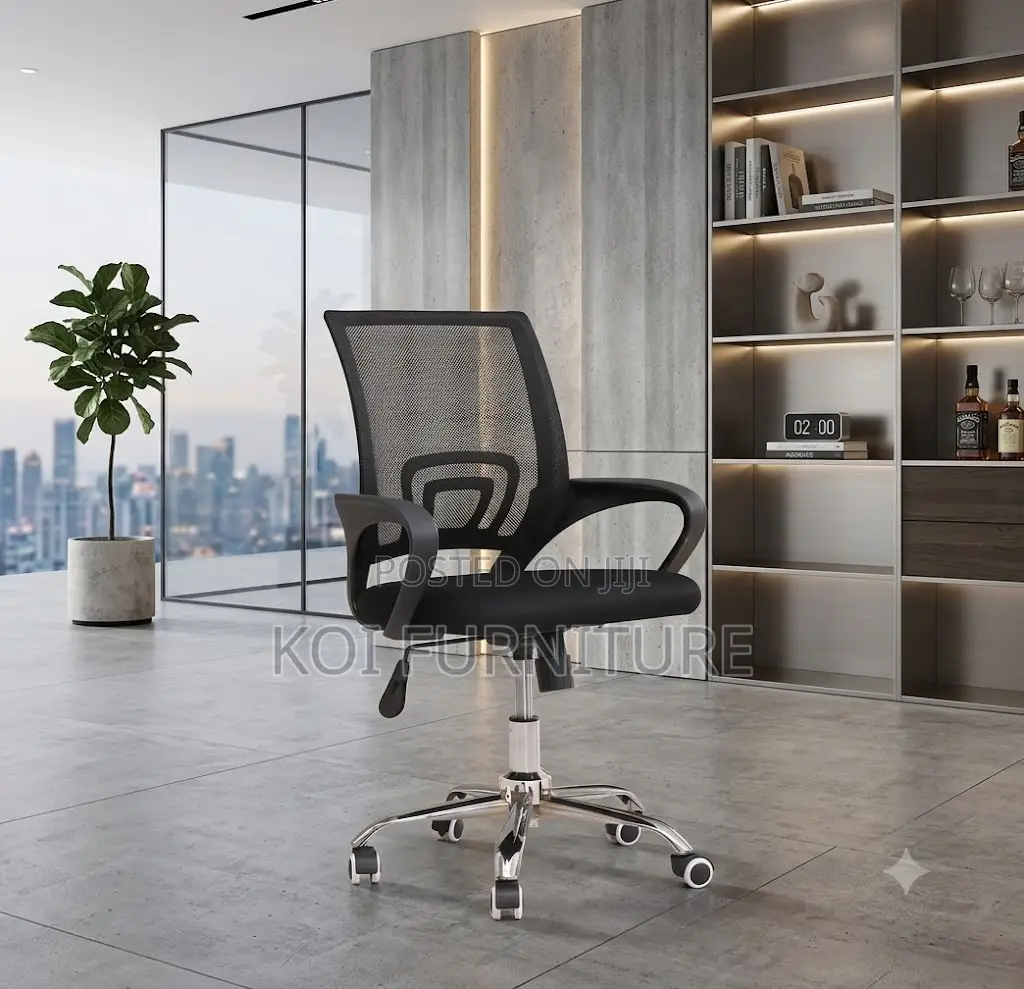 Office Chairs; Black Clerical Mesh Office Chairs