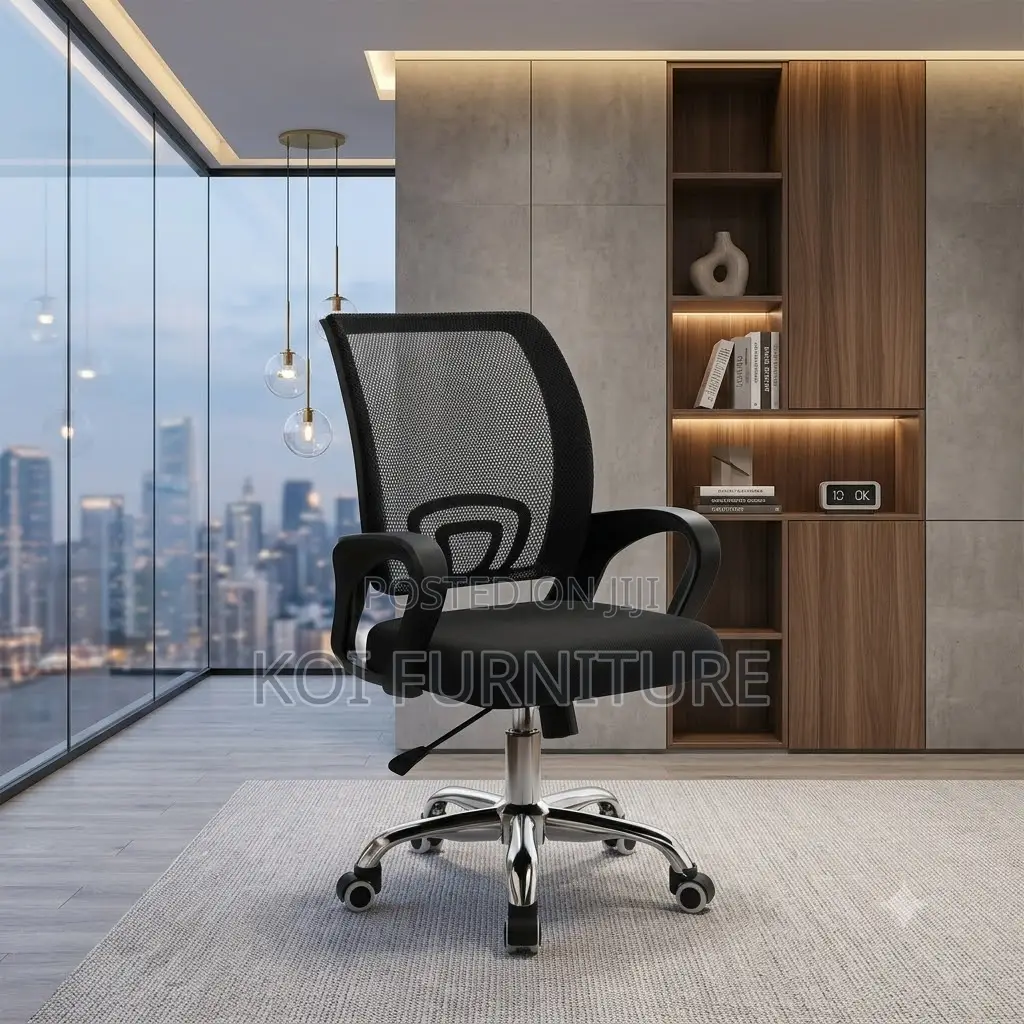 Office Chairs; Black Clerical Mesh Office Chairs