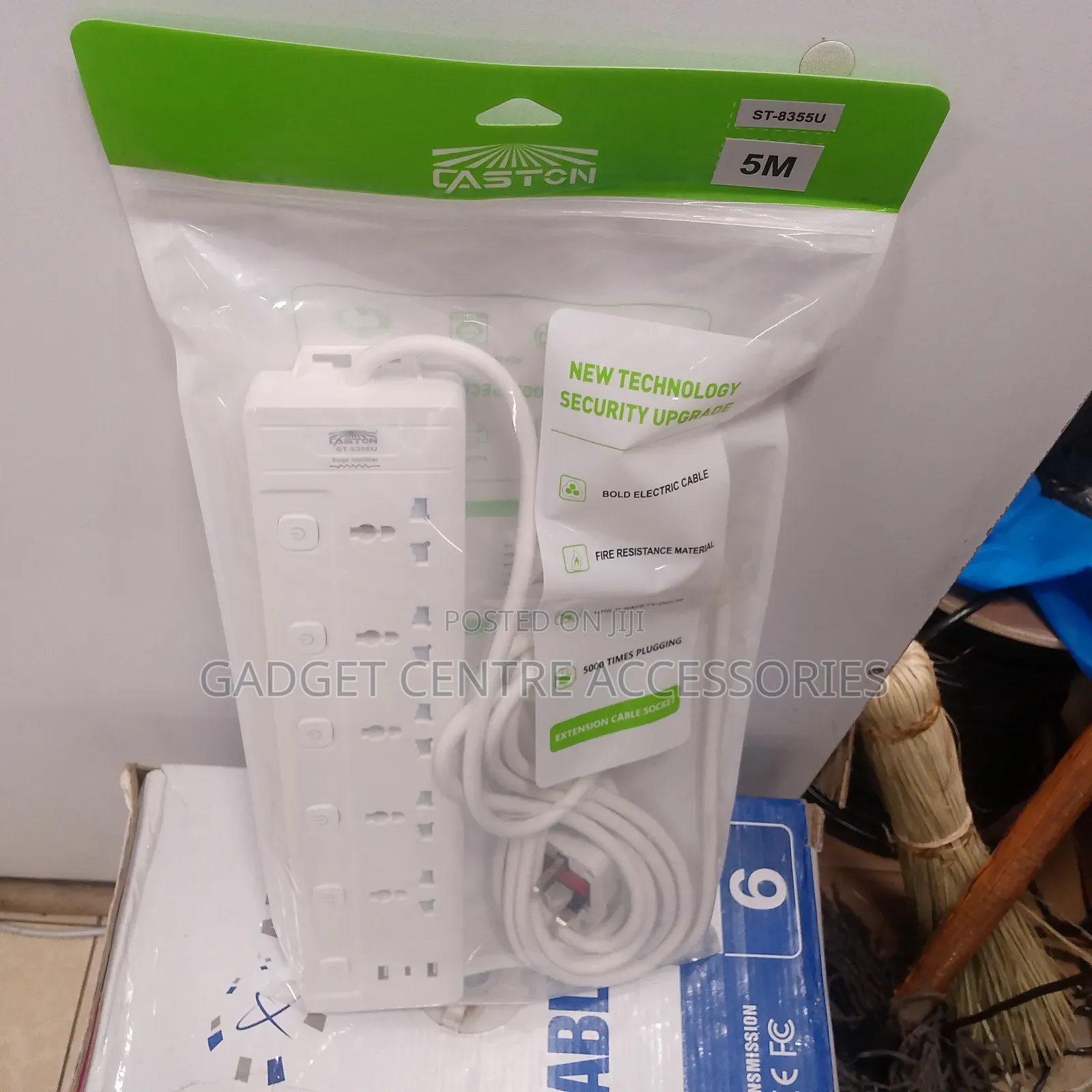 New Caston 5 Way Extension 5 M Cord,2 Usb Ports,1 Type C