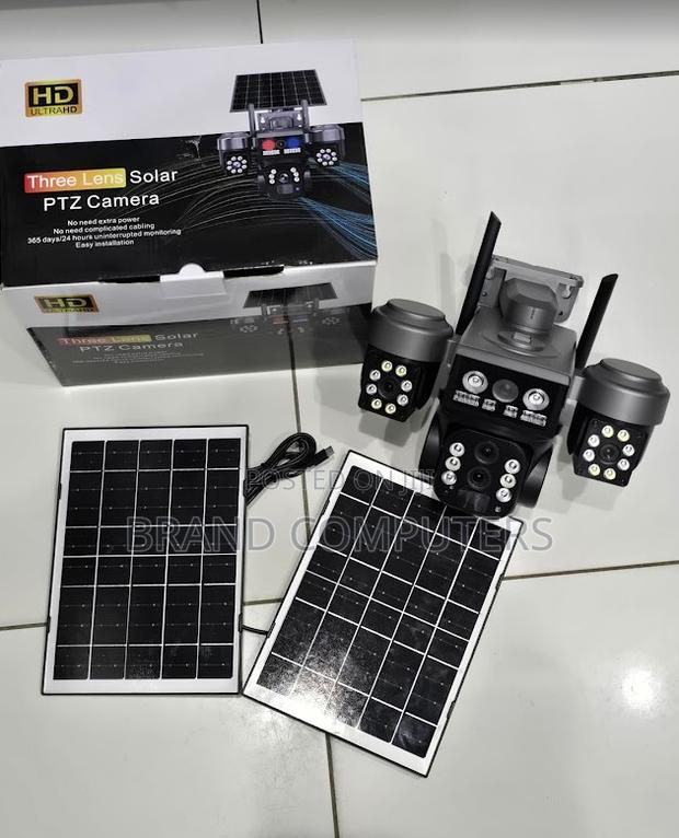 V380 4g Triple Lens Dual Panel Security Solar Camera