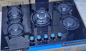 Bolesi Inbuilt 5 Burner Full Gas Tampared Glass Cooker