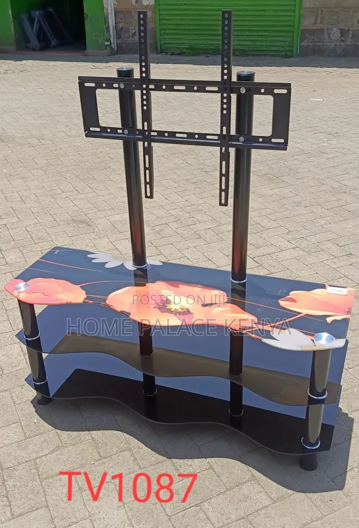 Tv Stand: 3 Layer Glass Tv Stand With Tv Mount