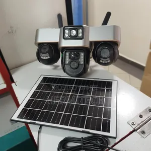 Outdoor Surveillance Camera 4g Solar Powered CCTV Cameras Triple Lens