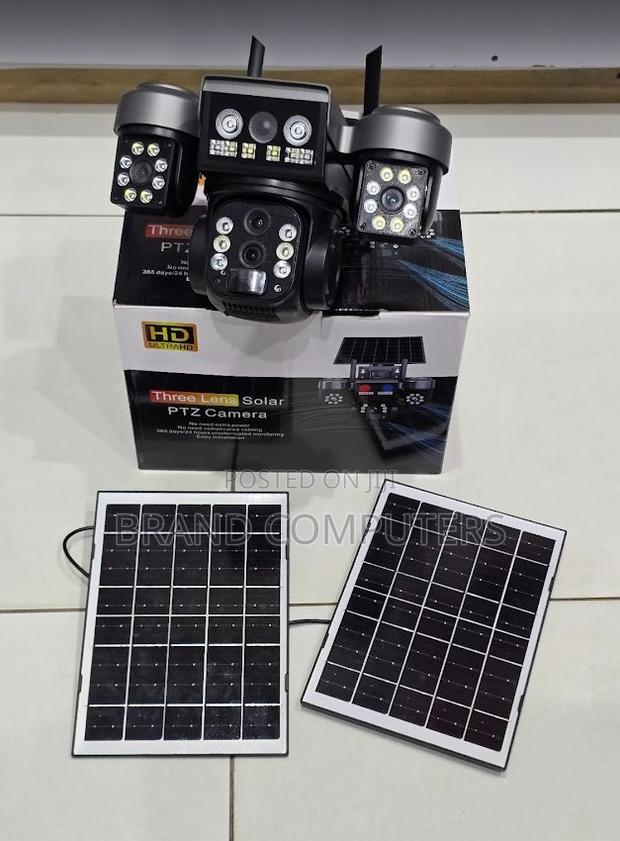 V380 4g Simcard Triple Lens Solar PTZ Camera With Dual Panels