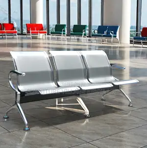 3-Seat Stainless Steel Waiting Bench