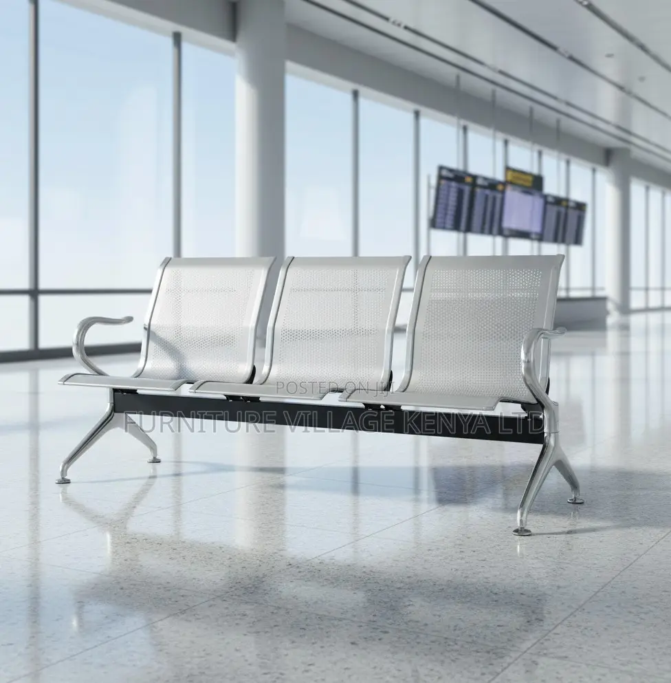3-Seat Stainless Steel Waiting Bench