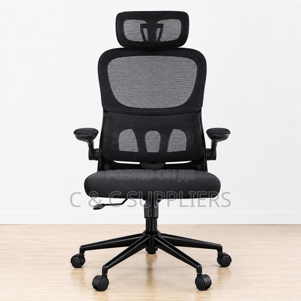 Swivel Ergonomic Chair With Flip Arm's