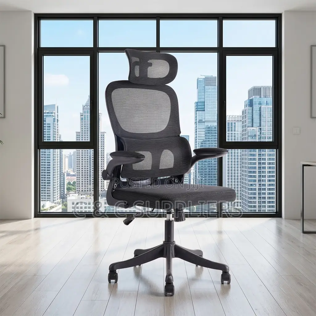 Swivel Ergonomic Chair With Flip Arm's