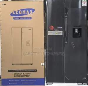 Ecomax 454l Dark Silver Side-by-Side Refrigerator With Water Dispenser