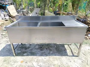 Stainless Steel Two-Bowl Sink: