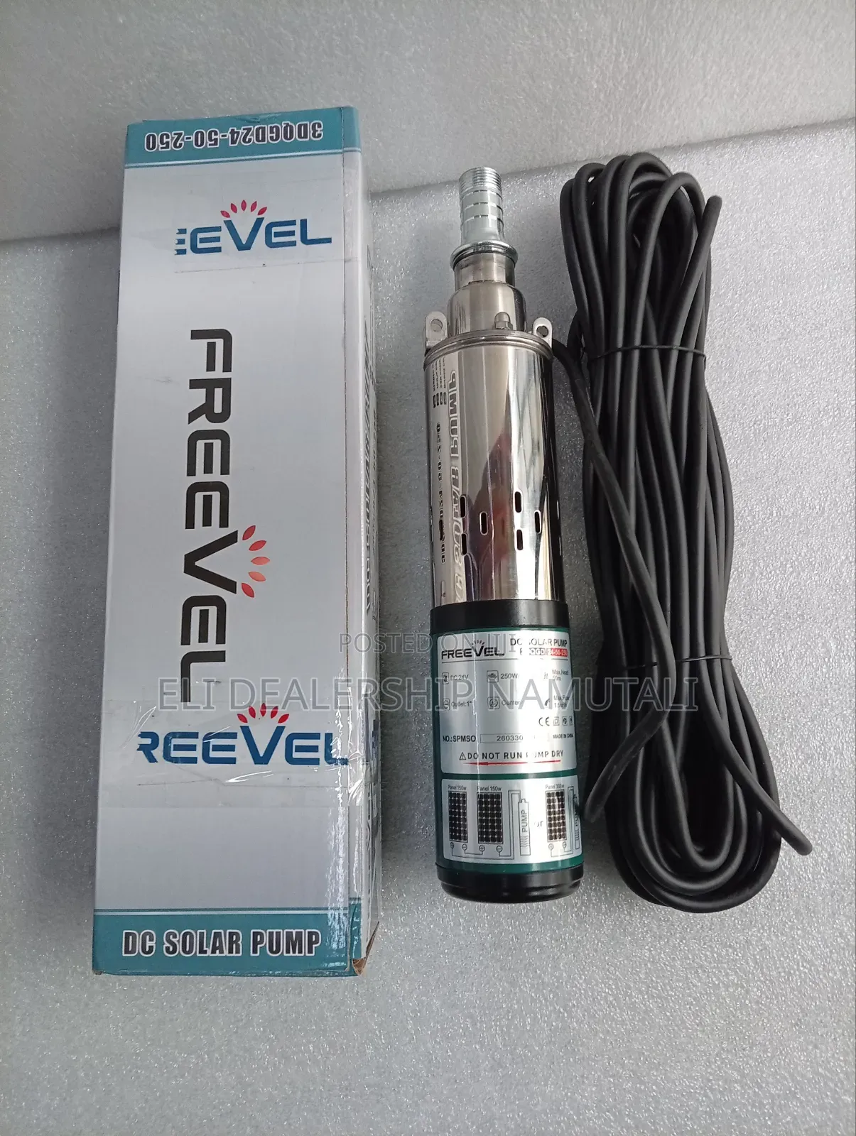 Freevel 24v Dc Solar Water Pump 250w 0.3hp Borehole Submersible Pump