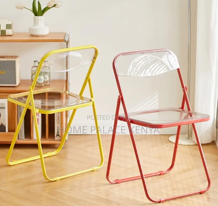 Party Chair: Plastic Portable Chair With Metal Coloured Sled Base