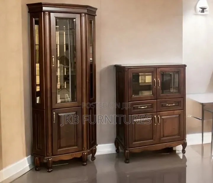 Display Cabinet and Storage Cupboard Set
