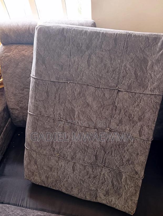 Used Grey L-Shaped Sofa in Good Condition. Comes With Mini Tables - thumbnail 2
