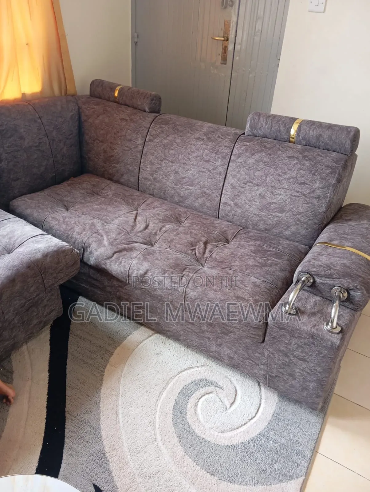Used Grey L-Shaped Sofa in Good Condition. Comes With Mini Tables
