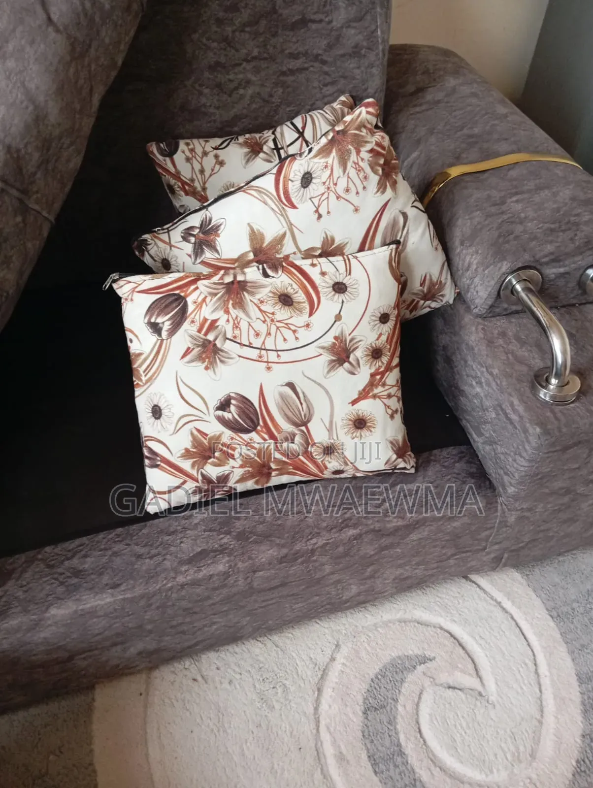 Used Grey L-Shaped Sofa in Good Condition. Comes With Mini Tables